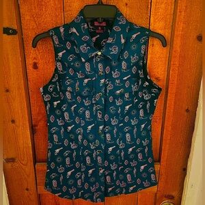 Rock & Roll Teal Sleeveless top